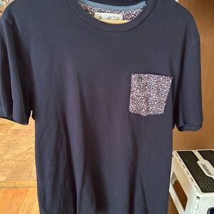 Penguin - Men's Navy Blue T-Shirt with Patterned Pocket